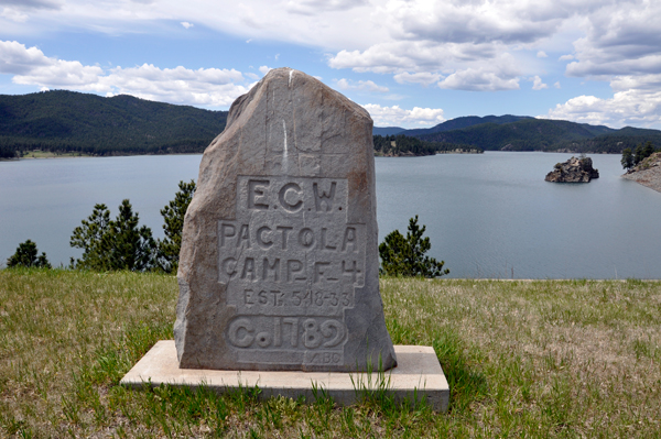 an engraved stone at Pactola Lake